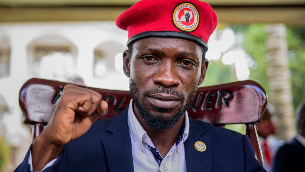 Ugandan opposition presidential challenger Bobi Wine, real name Kyagulanyi Ssentamu. African politics, Africa politics, Uganda politics.